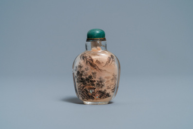 A Chinese inside-painted crystal snuff bottle with the doctor Li Shizhen, signed Zhang Rucai, dated 1978