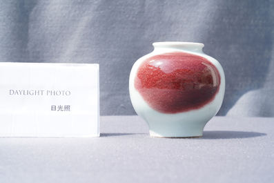 A Chinese flamb&eacute;-glazed vase, 19/20th C.