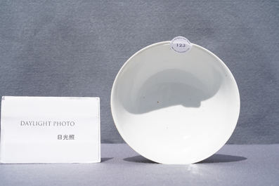 Un bol Dayazhai en porcelaine de Chine grisaille sur fond jaune, marque Yong Qing Cang Chun, Guangxu