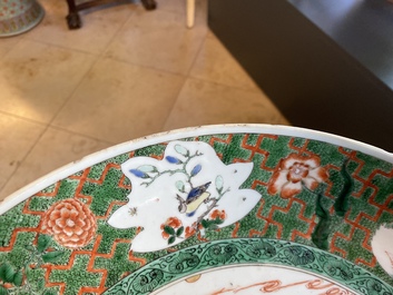 A Chinese famille verte 'cranes' dish, Kangxi