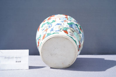 A Chinese wucai '100 boys' vase, Transitional period