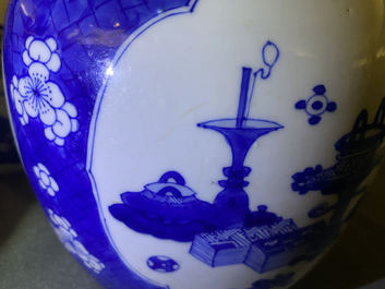 A Chinese blue and white 'qilin' jar, Kangxi
