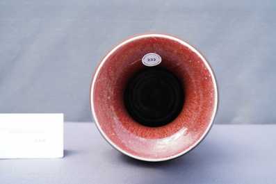 Een Chinese monochrome sang-de-boeuf vaas, 19e eeuw