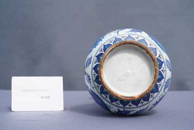 A blue and white Iznik-style vase, probably Samson, France, 19th C.