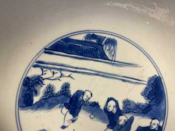 A Chinese blue and white 'Xi Xiang Ji' bowl, Kangxi mark and of the period