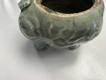 A Chinese Longquan celadon 'luduan' censer, Ming