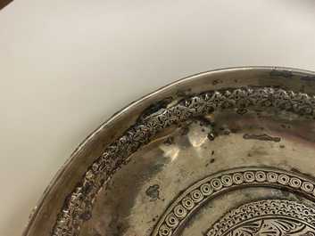 A Sassanian silver 'simurgh' dish, Persia, 6/8th C.