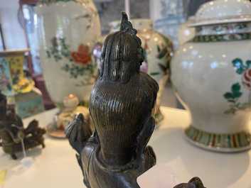 Une figure de Tara en alliage de cuivre, Sino-Tibet, 19&egrave;me