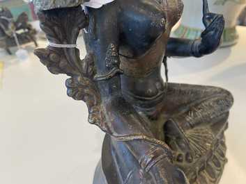 Une figure de Tara en alliage de cuivre, Sino-Tibet, 19&egrave;me