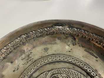 A Sassanian silver 'simurgh' dish, Persia, 6/8th C.