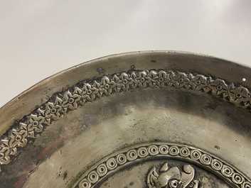 A Sassanian silver 'simurgh' dish, Persia, 6/8th C.