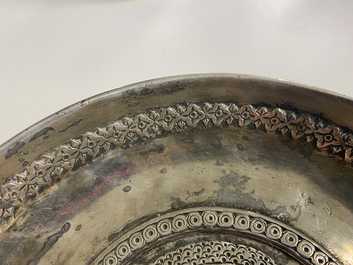 A Sassanian silver 'simurgh' dish, Persia, 6/8th C.