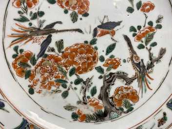 Quatre plats en porcelaine de Chine famille verte, Kangxi