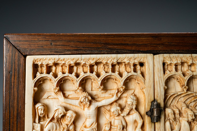 An ivory diptych, Germany, 14th C.