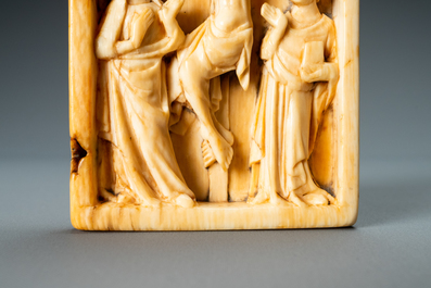 The right panel of an ivory 'Crucifixion' diptych, probably Paris, 14th C.