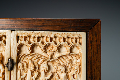 An ivory diptych, Germany, 14th C.