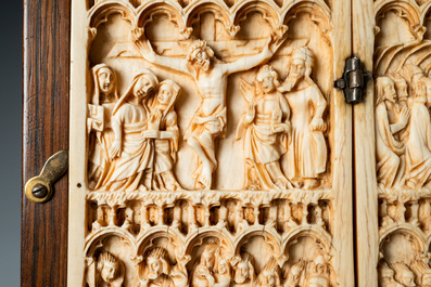 An ivory diptych, Germany, 14th C.