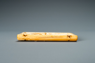 The right panel of an ivory 'Crucifixion' diptych, probably Paris, 14th C.