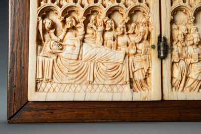 An ivory diptych, Germany, 14th C.