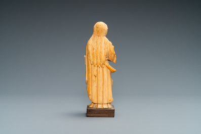 An Indo-Portuguese ivory figure of Mary Magdalen with an ointment jar, probably Goa, 17/18th C.