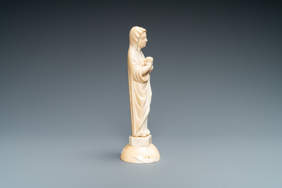 An ivory figure of a Madonna, probably Dieppe, France, 19th C.