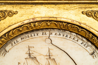 Een Franse gegraveerde ivoren plaquette met inscriptie 'S'il mollit, il n'entrera pas', 18e eeuw