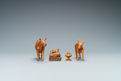 Een houten groep met 'De aanbidding der koningen', Ital&euml;, 18e eeuw