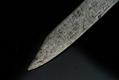 An ivory-handled knife depicting the theological virtue of faith and an ivory folding tailor's ruler, 17/18th and 19th C.