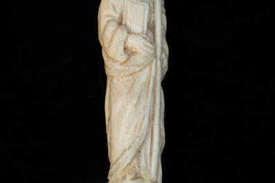 An ivory-handled knife depicting the theological virtue of faith and an ivory folding tailor's ruler, 17/18th and 19th C.