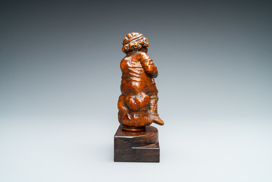 Une statue d'un gueux en buis sculpt&eacute;, Flandres, 17/18&egrave;me