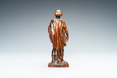 Une statue de David avec la t&ecirc;te de Goliath en buis sculpt&eacute;, Flandres, 17&egrave;me