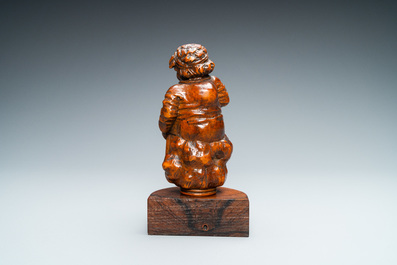 A boxwood figure of a beggar, Flanders, 17/18th C.