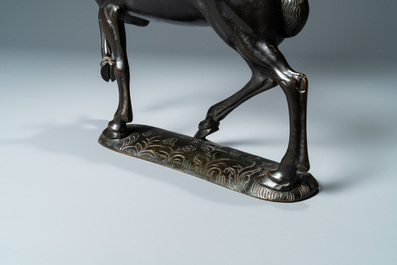 A bronze model of a stag, The Netherlands, 16th C.