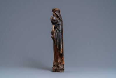 A polychromed oak figure of a Madonna with child, 1st half 16th C.