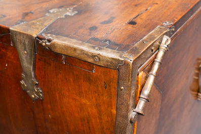 A Spanish bronze-mounted oak 'bargue&ntilde;o' or cabinet on stand, 16th C.