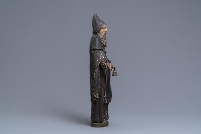 A polychromed oak figure of Saint Anthony, 16th C.