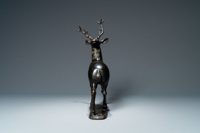 A bronze model of a stag, The Netherlands, 16th C.