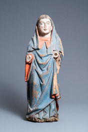A polychromed oak figure of a monk, 2nd half 15th C.