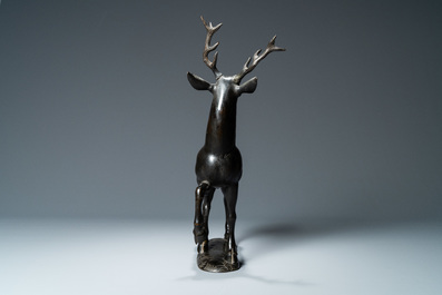 A bronze model of a stag, The Netherlands, 16th C.