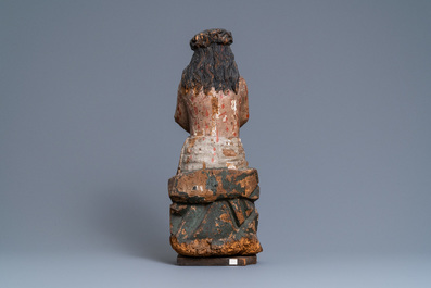 Une statue de Christ aux liens en tilleul ou peuplier sculpt&eacute; et polychrom&eacute;, Allemagne, 15&egrave;me