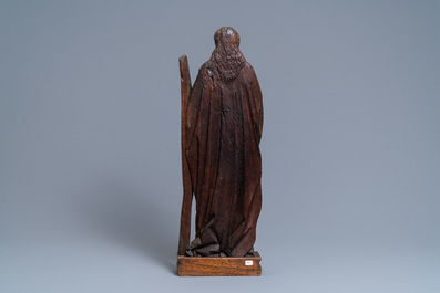 Une statue de Saint Andr&eacute; en ch&ecirc;ne sculpt&eacute;, 15&egrave;me