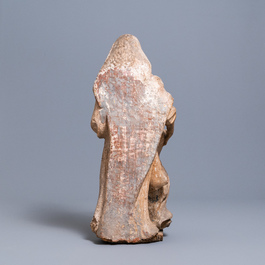 Un groupe figurant 'L'&eacute;ducation de la Vierge par Sainte Anne' en tilleul sculpt&eacute;, fin du 16&egrave;me