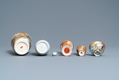 Five pieces of Japanese Satsuma and Kutani porcelain, Meiji, 19th C.