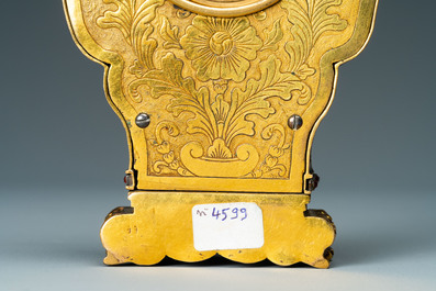 A Chinese semi-precious stone embellished gilt-bronze wall clock, Canton workshop and George Prior of London for the Chinese market, Qianlong