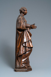 A fruitwood figure of a female saint, Rhine valley, Germany, 2nd half 16th C.
