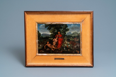 Flemish school, circle of Jan van Kessel (1626-1679), oil on copper: The creation of Eve