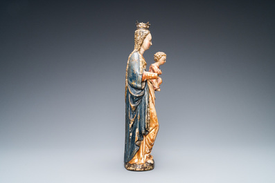 A polychromed and gilded walnut figure of a Madonna with child, so called 'Poup&eacute;e de Malines', 1st half 16th. C.