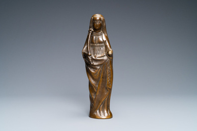 Een bronzen lusterornament in de vorm van een Madonna, Vlaanderen, 16e eeuw