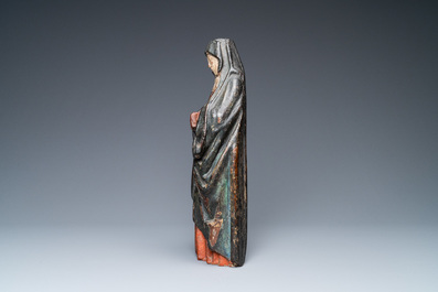 Une statue de la Vierge de Calvaire en ch&ecirc;ne sculpt&eacute; et polychrom&eacute;, vers 1500