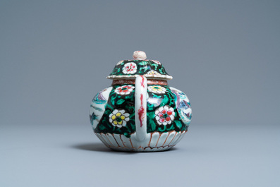 A Chinese famille rose teapot on stand, Yongzheng